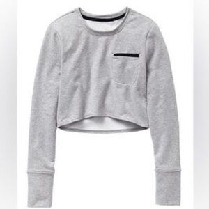 Athleta Long Sleeve Crop Top with Black Trim